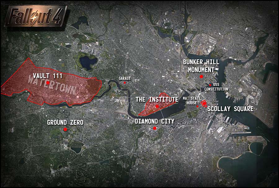 Fallout 4 Map Reveal Locations Vault 111 Ground Zero